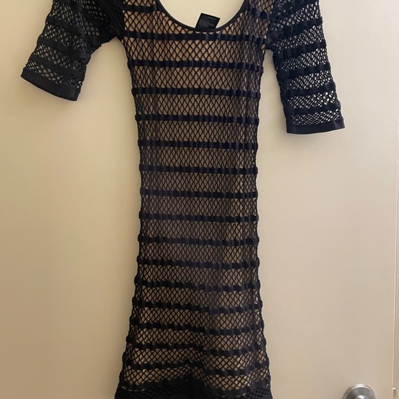 Black and Tan BeBe Bodycon Dress - Picture 2 of 6